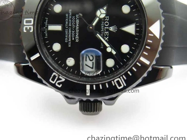 MiroTime 0122 Submariner 40mm Black Ceramic 5GF Best Edition Black Dial on Black Rubber Strap SA Unique 2464